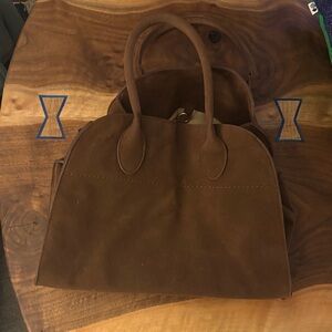 Elegant Brown faux  Suede Women's Handbag